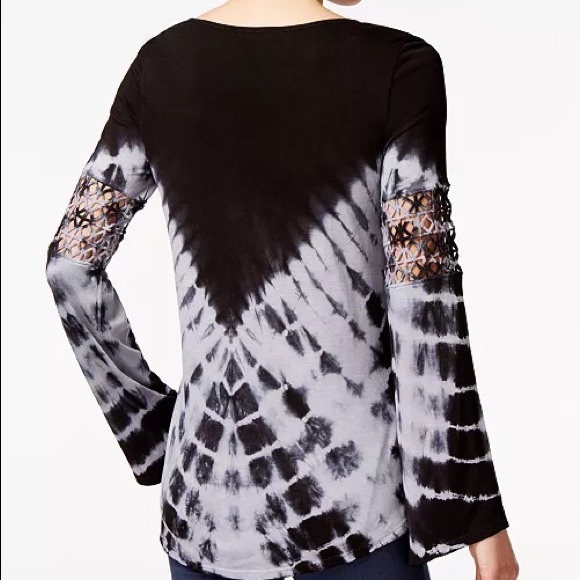 Jessica Simpson Laurie Crochet-Trim Tie-Dye Top. - Picture 2 of 9